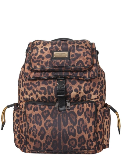 Dolce & Gabbana Sicily Backpack In Animalier