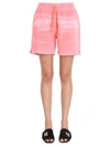 Alexander Wang Shorts With Stencil Logo In Pink
