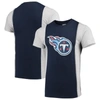 REFRIED APPAREL REFRIED APPAREL NAVY/GRAY TENNESSEE TITANS SUSTAINABLE UPCYCLED SPLIT T-SHIRT