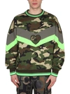 Dolce & Gabbana Logo-plaque Camouflage-print Sweatshirt In Multicolor