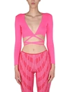 Msgm Top Cropped In Purple