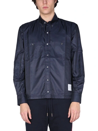 Thom Browne Technical Fabric Jacket In Blue