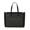 Carmen Sol Roma Black Canvas Large Tote