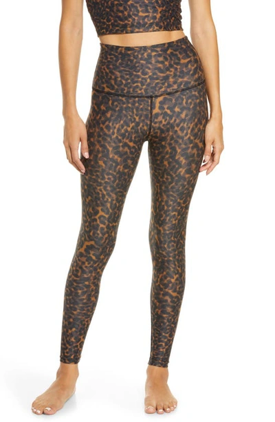 Beyond Yoga Space Dye High Waist Midi Leggings In Chai Tortoise