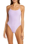 Jade Swim Trophy Open-back One-piece In Lilac Terry