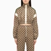 Gucci Gg Jacquard Cropped Sweatshirt With Web In Green