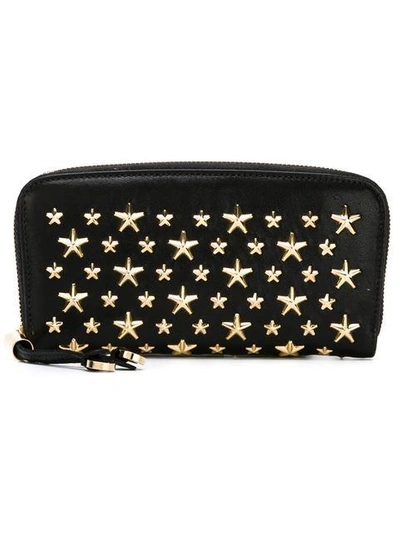 Jimmy Choo Filipa Black Leather Wallet With Stars
