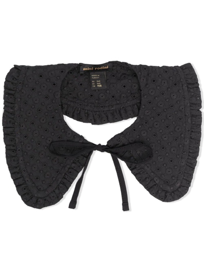 Mini Rodini Kids' Girls Black Cotton Lace Collar