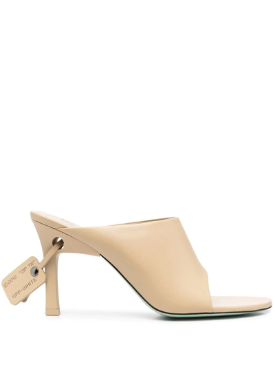 Off-white Meteor Logo-tag Mules In Neutrals