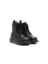 ALEXANDER MCQUEEN LEATHER LACE-UP ANKLE BOOTS