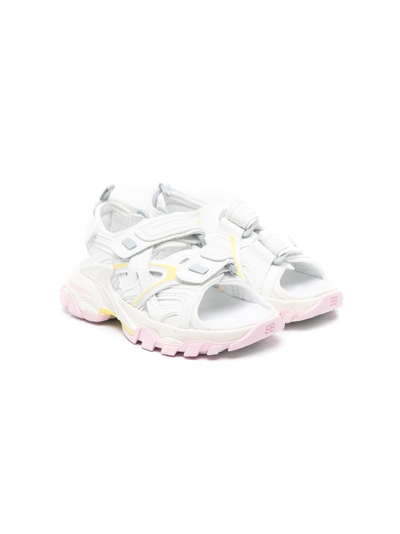 Balenciaga Kids' 抓地鞋底魔术贴凉鞋 In Bianco