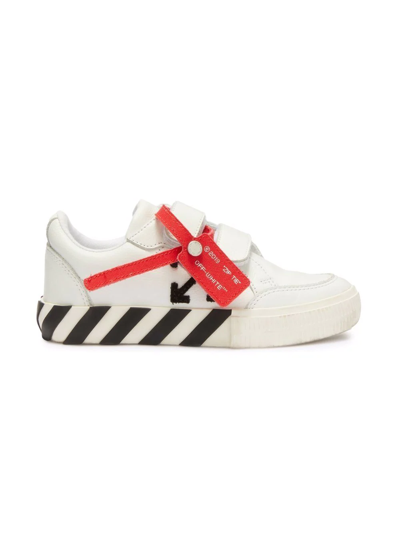 Off-white Girl's Arrow Leather Grip-strap Low-top Sneakers, Toddler/kids In Black