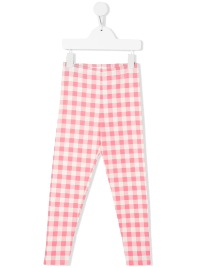 Mini Rodini Kids Pink Gingham Stretch-cotton Leggings