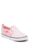 Vans Baby Pink Checker Slip-on V Sneakers In Pink Checkerboard