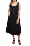 Madri Collection Crossover Nursing Dress In Black