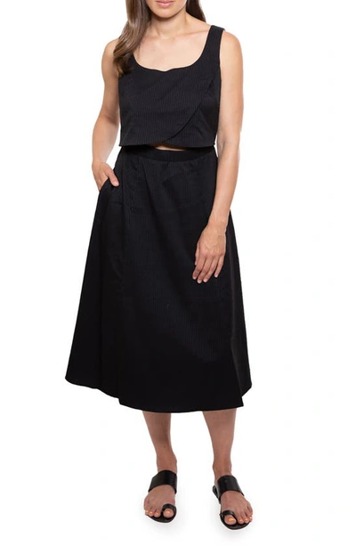 Madri Collection Crossover Nursing Dress In Black