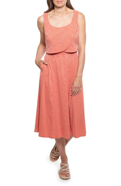 Madri Collection Crossover Nursing Dress In Open Orange