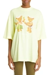 PALM ANGELS DANCING BEARS OVERSIZE GRAPHIC TEE