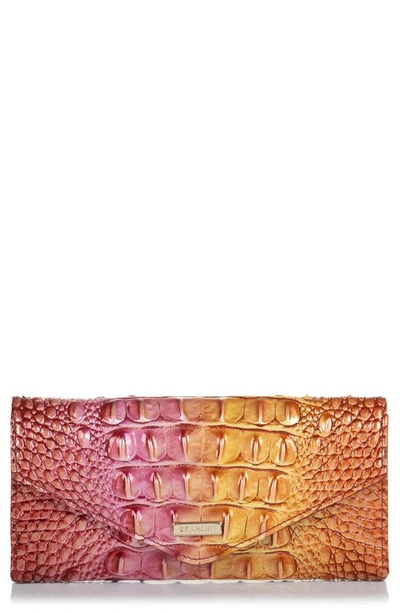 Brahmin Veronica Melbourne Croc Embossed Leather Envelope Wallet In Glam
