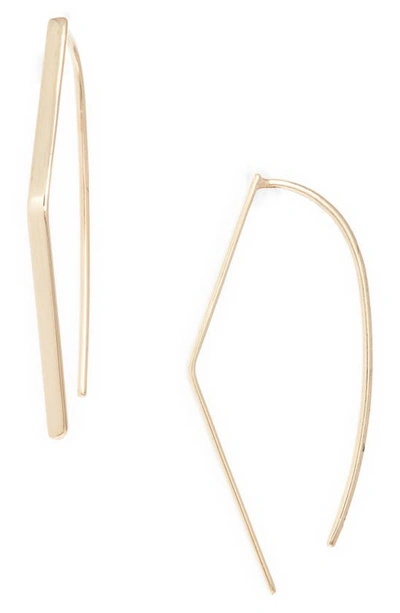 Lana Jewelry Flat Geometric Threader Hoop Earrings In Yellow