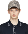 Ferragamo Interlocking Gancini Print Baseball Cap In Jacquard Nero/bone/n