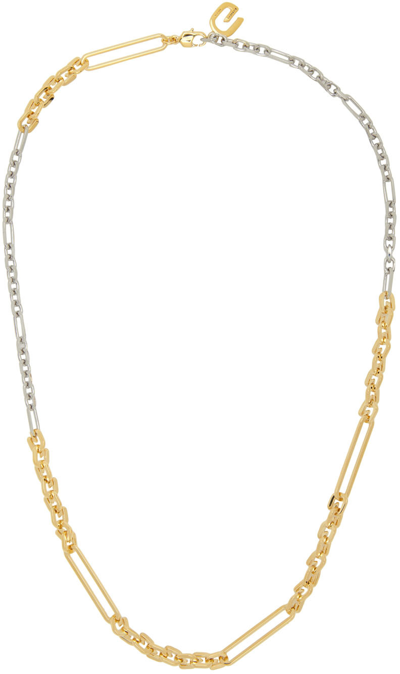 Givenchy Silver & Gold 'g' Link Mixed Necklace In 711-golden/silvery