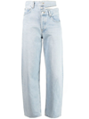 Agolde Light Blue High-waisted Straight-leg Jeans In Blue