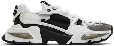Dolce & Gabbana White And Black Leather Airmaster Sneakers