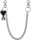 Ami Alexandre Mattiussi Logo De Coeur Keychain Chain  Unisex In Silver