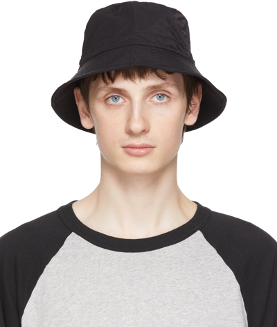 Our Legacy Black Dense Liquid Bucket Hat In Black Mohair