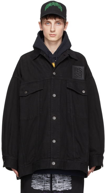 Raf Simons Solemn-x Oversized Denim Jacket In Black