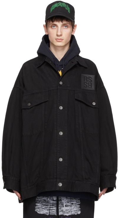 Raf Simons Solemn-x Oversized Denim Jacket In Black | ModeSens Raf Simons Solemn-x Oversized Denim Jacket In Black | ModeSens