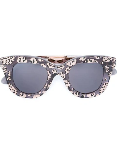 Cutler And Gross Leopard Print Square Sunglasses In Animal Print