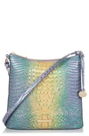 Brahmin Katie Croc Embossed Leather Crossbody Bag In Viola