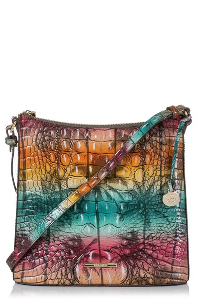Brahmin Katie Croc Embossed Leather Crossbody Bag In Luau