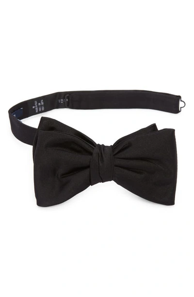 Thom Sweeney Silk Bow Tie In Black