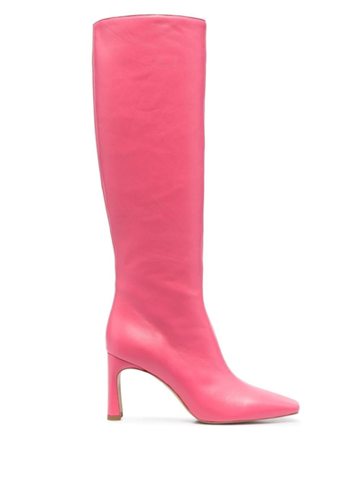 Leonie Hanne X Liu Jo Leather Boots X Leonie Hanne In Pink