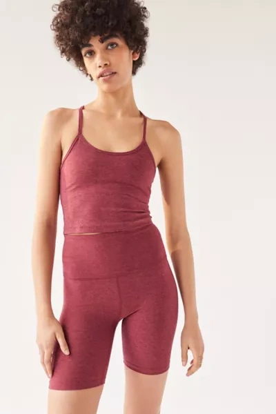 Beyond Yoga High-waisted Mid Bike Short In Maroon