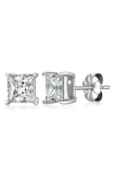 Crislu Princess Cubic Zirconia Stud Earrings In Platinum