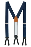 Trafalgar Men's Sutton Solid Color Silk Formal End Suspenders In Navy