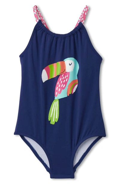 Hatley Kids' Little Girl's & Girl's Tropical Birds Swimsuit In Navy
