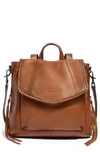Aimee Kestenberg All For Love Convertible Leather Backpack In Chestnut Brown With Gunmetal