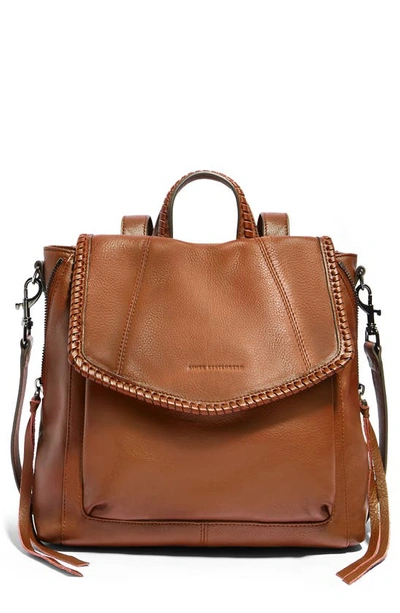 Aimee Kestenberg All For Love Convertible Leather Backpack In Chestnut Brown With Gunmetal