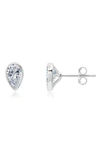 Crislu Pear Cubic Zirconia Stud Earrings In Platinum