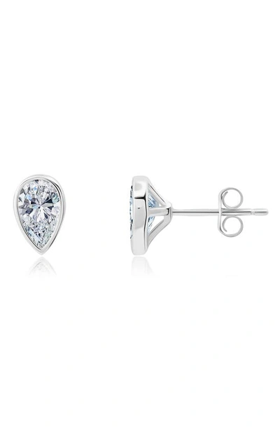 Crislu Pear Cubic Zirconia Stud Earrings In Platinum