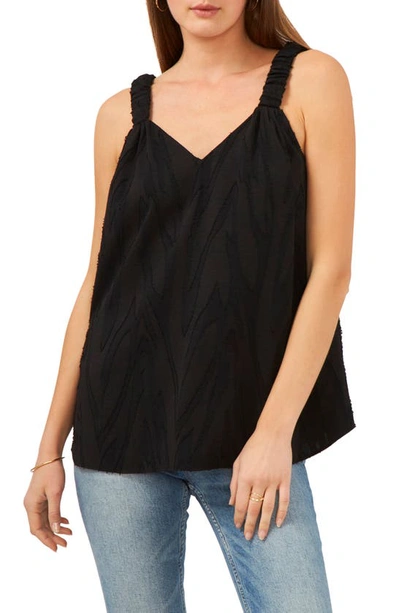 Vince Camuto Abstract Jacquard Print Tank Top In Black