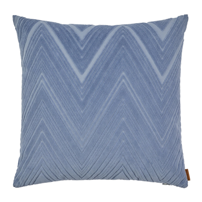 Missoni Home Collection Basel Cotton Velvet Cushion In Blue