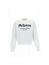 Alexander Mcqueen Man White Mcqueen Graffiti Oversize Sweatshirt In White/black
