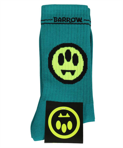 Barrow Mono Logo Cotton Blend Socks In Green