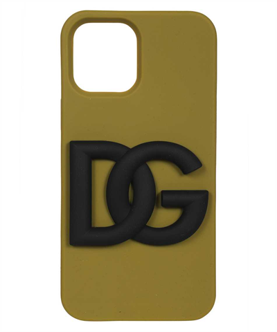 Dolce & Gabbana Rubber Iphone 12 Pro Cover With Dg Logo In Multicolor